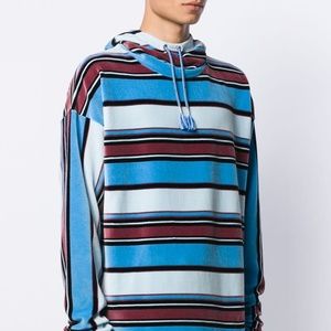 MARNI MEN'S STRIPED VELOUR HOODIE SIZE M    FINAL PRICE REDUCTION